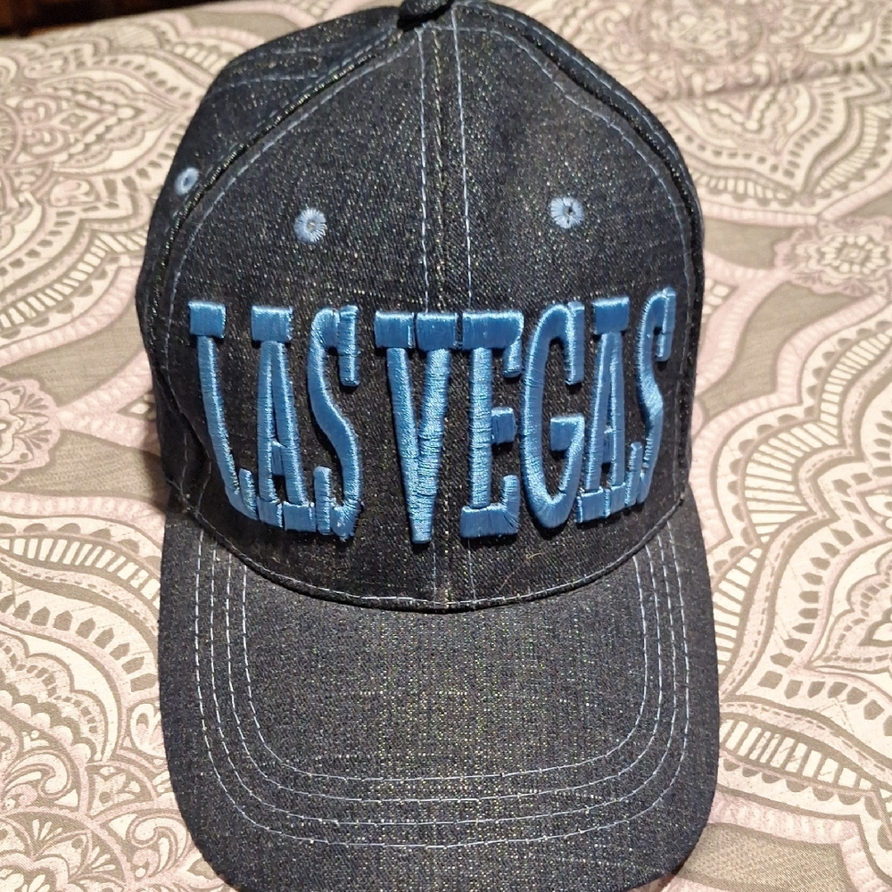 Source Unknown Denim Cap with Blue Las Vegas Embroidery